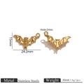 18K gold plated stainless steel bat pendant charms for DIY jewelry making 24.2mm - Gold Bat Pendant Large