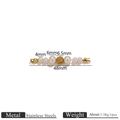 Connettore a fiore in acciaio inox con perle bianche 4mm-6mm per creazione gioielli - Connettore Doppio Foro Perla Floreale Tipo 1