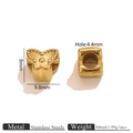 Golden butterfly bead in stainless steel for DIY bracelets with detailed texture - Butterfly Design