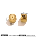 18K gold plated stainless steel sunburst cylinder bead for DIY jewelry making - Round Style