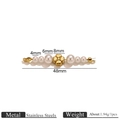 Connettore a fiore dorato con perle per gioielli in acciaio inossidabile lungo 48mm - Connettore Doppio Foro Perla Floreale Tipo 3
