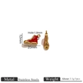 Red and gold stainless steel high-top sneaker pendant charm for jewelry making - Red Shoe Enamel Pendant