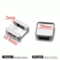 Stainless steel square arch buckle for leather bags with 20mm width and polished finish - Steel Color Square 20mm