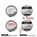 Silver stainless steel 16mm round bag hardware tray for DIY jewelry making - Steel Color Round 16mm