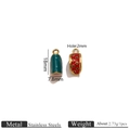Colgantes de animales en esmalte verde y rojo de acero inoxidable para joyería DIY - Colgante Esmaltado Tajada de Sandía