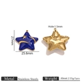 Colgante de estrella en acero inoxidable con esmalte azul oscuro y detalles dorados - Azul Zafiro