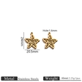 Golden stainless steel star pendant charms with intricate spiral patterns and 24mm size - Star Spiral Pendant Only (Without Chain)