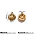 Gold finish stainless steel dog bowl pendant for necklaces featuring dogbowl engraving - Gold Dog Bowl Pendant