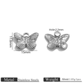 Polished stainless steel butterfly charm pendant for DIY jewelry making accessories - Silver Butterfly Pendant Only (Without Chain)