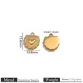 Golden heart-shaped stainless steel pendant charm for DIY jewelry making 15.8mm - Gold Heart Pendant Only (Without Chain)