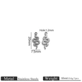 Set of two stainless steel snake pendants in textured and mirror finish styles - Silver Snake Pendant Only (Without Chain)