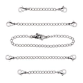 Five stainless steel extender chains with lobster clasps for DIY jewelry necklaces - 50mm / Steel