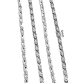 Silver minimalist stainless steel 4mm geometric chain link for DIY jewelry making - Steel Color Square Watch Chain / 4mm