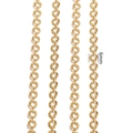 Golden 6mm hollow flower chain links with textured edges and star center for jewelry DIY - Gold O-Shape Embossed Star Chain / 6mm