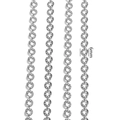 DIY 6mm silver stainless steel chain links for minimalist necklaces and bracelets - Steel Color O-Shape Embossed Star Chain / 6mm