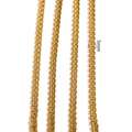 Detailed view of 5mm golden woven metal chain with a scalloped pattern for DIY jewelry - Gold Cross Sparkle Chain