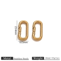 Golden stainless steel oval spring carabiners for keychains and bags, 2-piece set - Gold Smooth Oval Style / 23.4mmx10.5mm