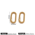 Golden stainless steel heart-shaped spring clasp with textured bead pattern for DIY jewelry - Gold Curved Oval Style / 23mmx10.5mm