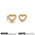 Polished gold stainless steel heart-shaped spring ring connectors for DIY jewelry - Gold Heart Style