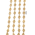 Minimalist 6mm gold plated stainless steel flower chain bracelet for layering - Gold Flower Chain