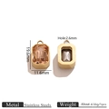 Rectangular champagne glass pendant in stainless steel with detailed dimensions - Gold Glass Pendant - Champagne