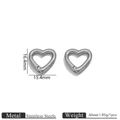 Silver stainless steel heart-shaped spring clasp measuring 16.4mm by 15.4mm for DIY jewelry - Silver Heart Style