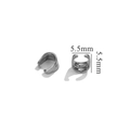 Macro detail of 5.5mm stainless steel pinch bails for DIY jewelry making with non-slip slots - Small 4x6 / Steel