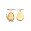 18K vergoldete Edelstahl-Tropfenfassung 10x14mm für DIY-Schmuckherstellung und Anhänger - Gold Wassertropfen Basis Fach 12*20mm