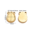18K vergoldete Edelstahl-Tropfenfassung 10x14mm für DIY Schmuckherstellung Zubehör - Gold Doppel Loch Wassertropfen Basis Fach 13*18mm