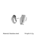 Anhänger-Verschluss aus Edelstahl in Silber mit vertikalen Streifen-Strukturen - Triple Striped Silver