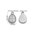 10x14mm Tropfenförmige Anhängerbasis aus Edelstahl für die DIY-Halskettenherstellung - Stahlfarbe Wassertropfen Basis Fach 12*20mm