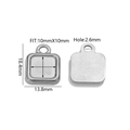 Quadratische Anhänger-Basis aus Edelstahl für DIY-Schmuck 10x10mm in Silber - Stahlfarbe Quadrat Basis Fach 14*18mm