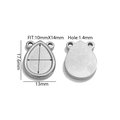 Silberne Edelstahl-Tropfenfassung für 10x14mm DIY Schmuckherstellung Zubehör - Stahlfarbe Doppel Loch Wassertropfen Basis Fach 13*18mm