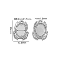 Anhänger-Basis aus 18K Edelstahl für ovale Glascabochons zum DIY-Schmuckmachen - Stahlfarbe Unregelmäßig Geformt Basis Fach 14*20mm