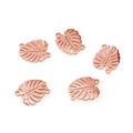 Five rose gold stainless steel monstera leaf pendants for DIY jewelry making and connecting - Rose Gold