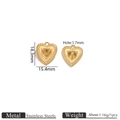 Golden heart stainless steel charm for DIY jewelry with 18.3mm height and 1.16g weight - Gold Embossed Heart
