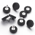 Black round wooden stud earring base with 12mm bezel tray and silver needle backings - Black with Earring Backs