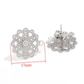 Detailansicht der 17mm Edelstahl-Blumenohrring-Verbinder für DIY-Schmuckherstellung - Stahl-Nummer 5