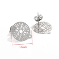 Detail von 16mm Edelstahl Ohrhaken mit Hohlblumenmuster für DIY-Schmuckherstellung - Stahl Stil 1