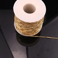Carrete de cadena de acero inoxidable dorado con eslabones de tubo para creación de joyería - Dorado