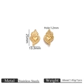 Golden stainless steel heart pendant with flame rays and dual connector holes for DIY jewelry - Gold Double Hole Heart Connector