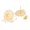 Goldene böhmische Spitzen-Ohrstecker mit 17mm Durchmesser und Schmetterlingsverschluss - Goldenes Blumen-Hohlmodell (17mm) / Gold-6