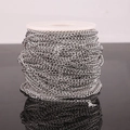 Polished stainless steel chain roll for DIY jewelry making on white plastic spool - Width 2.5 / Steel