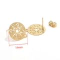 16mm goldene Edelstahl-Ohrringe im Boho-Stil mit hohl mit Mandala-Blumenmuster-Scheibe - Goldenes Scheiben-Hohlmodell (16mm) / Gold-1
