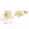 Goldene blumenförmige Filigran-Ohrhaken 18mm für böhmische DIY-Schmuckherstellung - Goldenes Filigranmodell Mit Schlaufe (18mm) / Gold-2