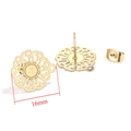 16mm goldene Ohrstecker mit hohlem Blumenmuster und Schlaufe für DIY-Schmuck - Goldenes Mandala-Modell Mit Schlaufe (16mm) / Gold-3