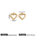 Golden heart-shaped stainless steel charms with grooved texture and 18x16mm dimensions - Gold Textured Heart
