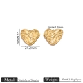 Golden stainless steel heart pendant with hammered texture for DIY jewelry making - Gold Hammered Heart