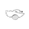 20mm stainless steel bracelet tray with cross links and a heart charm for DIY jewelry - Cross