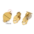 Macro detail of 10mm gold plated round earring clip converters for DIY jewelry making - With Loop / 10mm / Gold